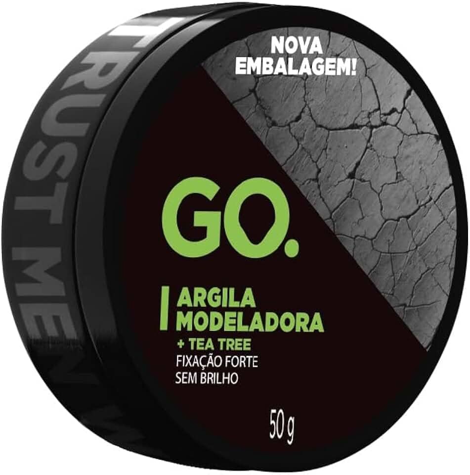 Pomada de Argila, alta fixação, efeito matte, sem brilho, argila verde, tea tree, todos cabelos, Go Man