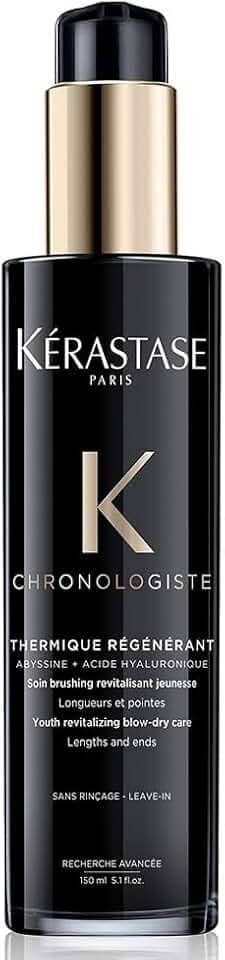 Kérastase Leave-in Chronologiste Protetor Térmico Thermique Régénérant, Todos os tipos de cabelos, Regeneração, Ácido Hialurônico, Abyssine, Vitamina E, Carvão, 150 ml