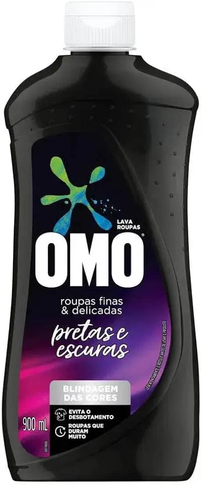 Lava Roupas Líquido Omo Roupas Finas e Delicadas Pretas e Escuras Frasco 900ml