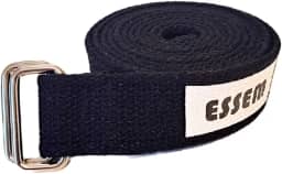 ESSEM Cinto de Exercício Faixa de Yoga Preto 100% Algodão 40mm x 2.0m Moderno
