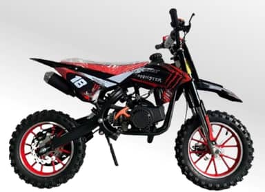 Mini Moto Cross Trilha 49cc Monster Vermelha Gasolina com Óleo 2 Tempos