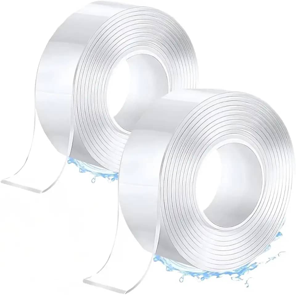 Kit 2 Rolos Super Fita Mágica Nano Adesiva Dupla Face Extra Forte Lavável Transparente 3M super forte lavável Gel auto colante-IT 3 Metros Cada