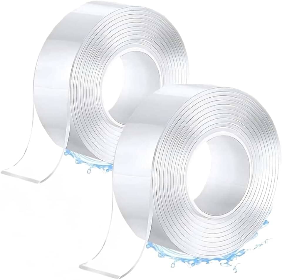 Kit 2 Rolos Super Fita Mágica Nano Adesiva Dupla Face Extra Forte Lavável Transparente 3M super forte lavável Gel auto colante-IT 3 Metros Cada