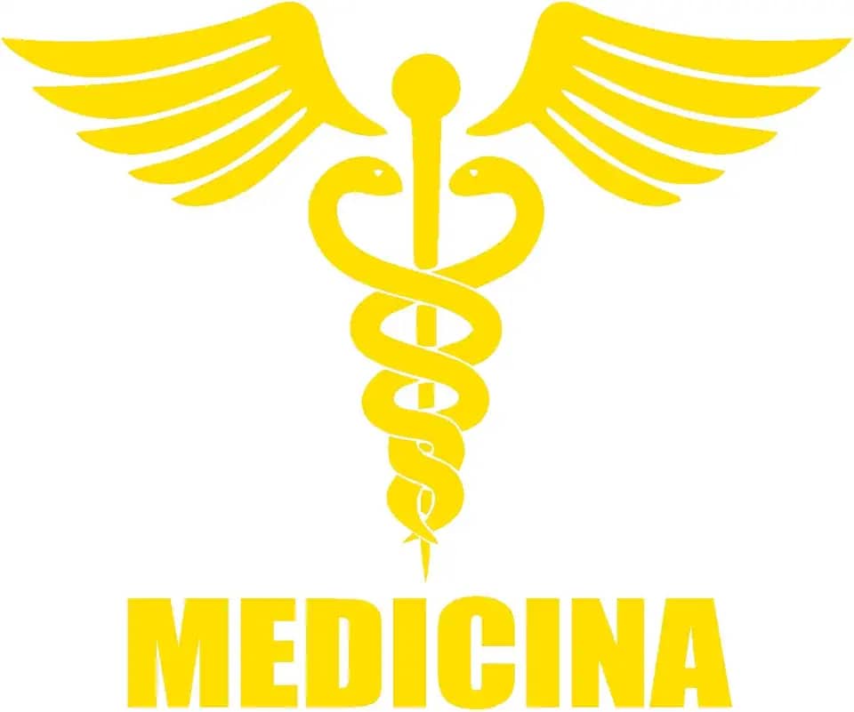 Adesivo Profissão Medicina para Estudantes e Médicos Ideal para notebook carro portas vidros Paredes vários tamanhos (AMARELO, 12X10cm)