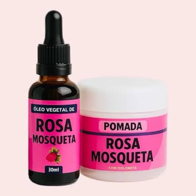 Kit Pomada Clareadora Multifuncional + óleo Vegetal Rosa Mosqueta clareia virilhas, axilas, melasma, joelhos