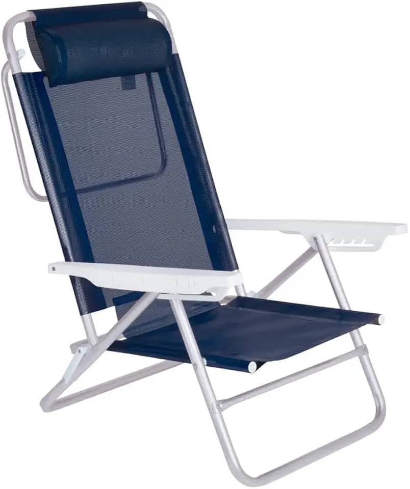Mor - Cadeira Reclinável em Alumínio com Almofada Summer Azul