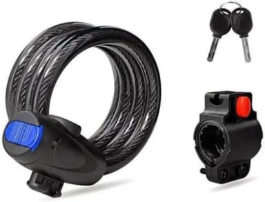 Cadeado de Bicicleta com Chave Cabo de Aço Revestido 80cm Alta Segurança, Resistência e Praticidade para Proteger Sua Bike em Qualquer Lugar