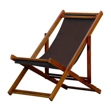 Espreguiçadeira Portátil de Madeira Maciça – Para Piscina, Sem Braço, Envernizada (Marrom)