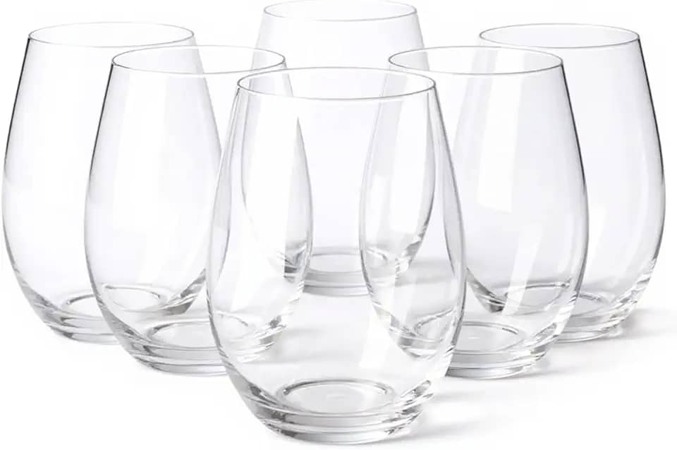 Jogo com 6 Copos de Vidro Premium 475ml – Design ELEGANTE, RESISTENTE e VERSÁTIL para Sucos, Água, Drinks e Cafés | Ideal para Cozinha, Bar e Restaurante