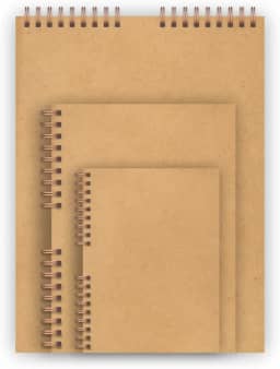 Caderno de Desenho sketchbook Capa Dura em Kraft A5 A4 e A3 (A5 Pequeno)