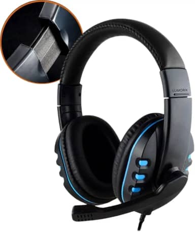 Headset Gamer com Fio Microfone Entrada P3 Fone de Ouvido Anti Ruído - Headphone Compatível com Xbox One, PS4, PS5 e PC Controlador de volume - LUMORIX LAR