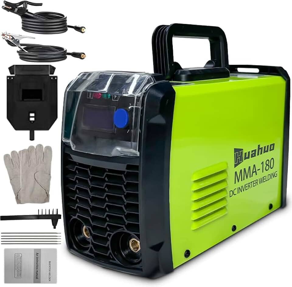 Máquina de Solda Inversora,Portatil de Alta Potência com Acessórios MMA180（220V/120A) (Verde-220V)