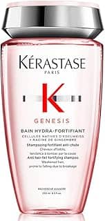 Kérastase Genesis Bain Hydra-Fortifiant Shampoo, Tratamento Fortificante Antiqueda por Quebra para Cabelos Finos e Oleosos, com Flor de Edelweiss e Raiz de Gengibre, 250ml