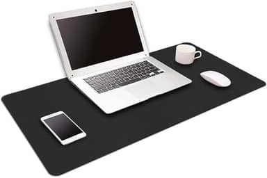 Mouse Pad Médio 70x30cm KingPad Couro Ecológico Preto – Desk Pad Antiderrapante para Escritório, Home Office e Estudo – Tapete de Mesa Resistente à Água