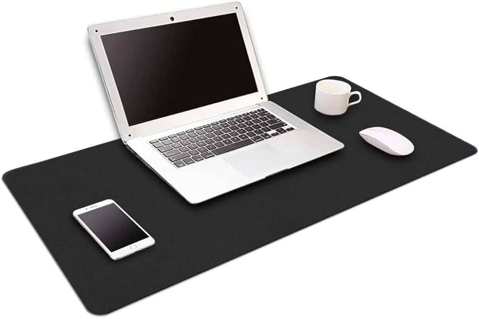 Mouse Pad Médio 70x30cm KingPad Couro Ecológico Preto – Desk Pad Antiderrapante para Escritório, Home Office e Estudo – Tapete de Mesa Resistente à Água