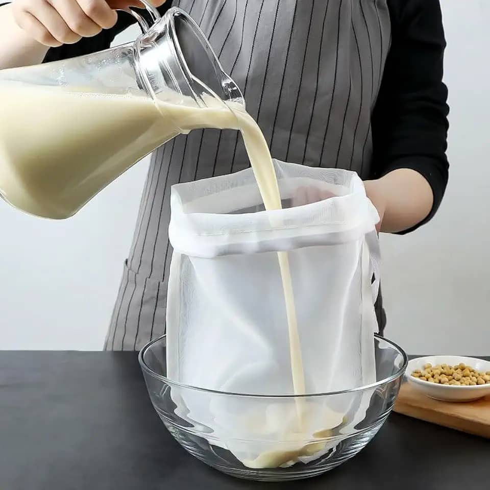 Sacos de gaze (19 cm × 29 cm), panos de queijo reutilizáveis com cordão para chá de café quente e frio, sacos de filtro de malha para leite de soja, suco de frutas, suco de vegetais, resíduos de vinho