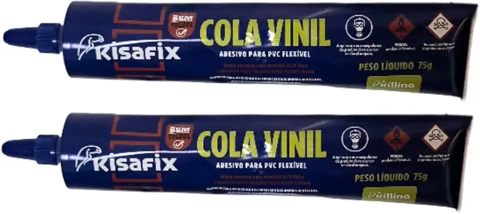 Kit 2 Colas Vinil Bisnaga Adesivo Toldos Piscina Barracas Lonas PVC 75gr