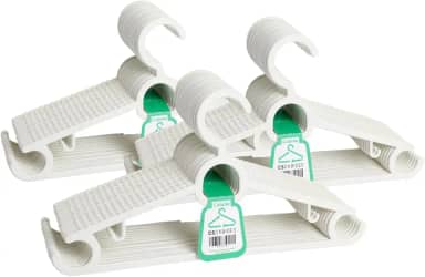 Kit 20 Unidades Cabide Branco Resistente Kits Cabides Reforçados Para Roupas Pesadas Resistentes Calças Shorts Camisetas Camisas Multiuso CSCABIDES