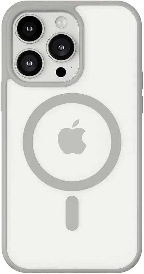 Capinha Case Capa Transparente Magnética Anti Impacto Com Bordas Elevadas Anti Amarelamento Para iPhone (Cinza, iPhone 12/12 Pro)