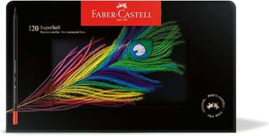 Faber-Castell. Ecolápis De Cor Supersoft. 120 Cores. Estojo de Lata