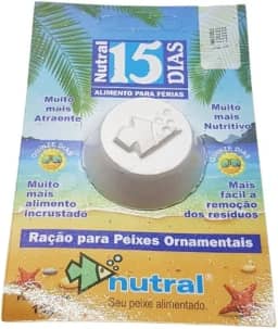 NUTRAL ALIMENTO DE FÉRIAS 15g - ALIMENTO COMPACTO PARA PEIXES