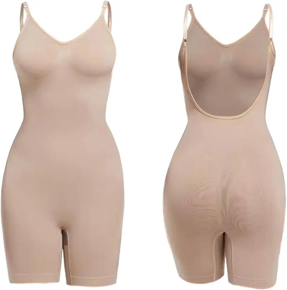 Modelador Macaquinho Cinta Costa Aberta Modela Bumbum Short Usado como Segunda pele