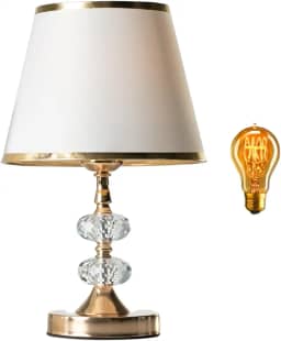 Abajur de Mesa Cristal Cupula Abajur Para Quarto 3 Níveis de Intensidade Toque na Base (110)