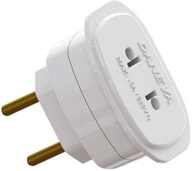 DANEVA - ADAPTADOR UNIVERSAL - 2 PINOS - 10 AMPERES / 250 VOLTS - BRANCO - DN1659