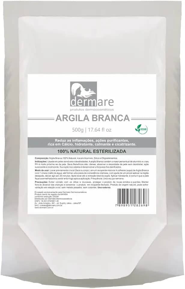 DERMARE Argila Branca Clareadora 500G