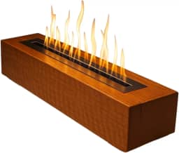 Lareira Dormente Portátil, Madeira Rústica, Preta, 80x20x20cm, Ecológica (Modelo Padrão)