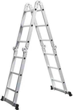 Escada de Alumínio Multifuncional 3x4 12 Degraus Prata