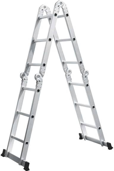 Escada de Alumínio Multifuncional 3x4 12 Degraus Prata