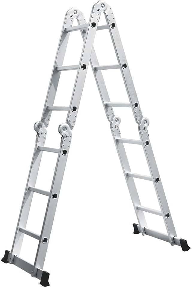 Escada de Alumínio Multifuncional 3x4 12 Degraus Prata