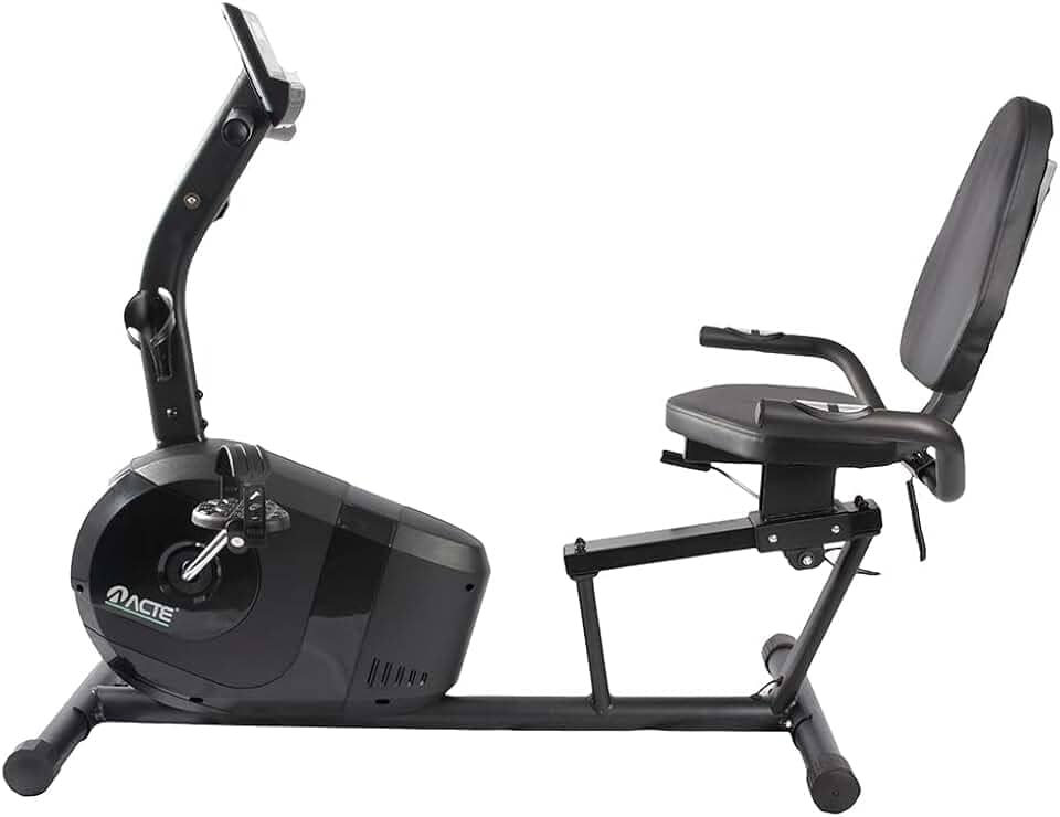 Acte, Bicicleta Ergométrica Horizontal Assento Ajustavel 8 Intensidades E26 - Preto