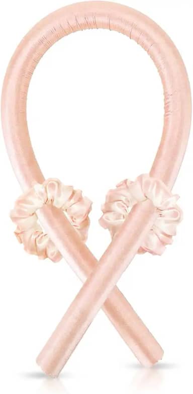 Modelador De Cachos Cetim Curling Rod Sem Calor + 2 Xuxinhas (Champagne, Extra grande)