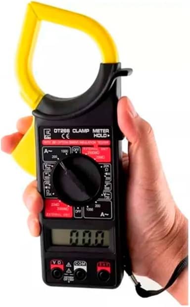 Alicate Amperímetro Multímetro Digital Brasfort – Mede Corrente AC/DC, Tensão, Resistência | Display LCD, Teste Continuidade e Diodo + Estojo