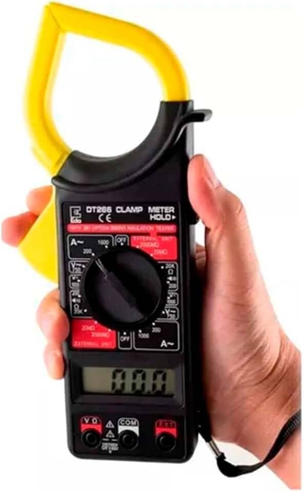 Alicate Amperímetro Multímetro Digital Brasfort – Mede Corrente AC/DC, Tensão, Resistência | Display LCD, Teste Continuidade e Diodo + Estojo