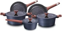 Conjunto/Jogo de Panelas 5 Peças, Frigideira, Caçarola em Alumínio Cerâmic-Flon Titanium MTA - 8460