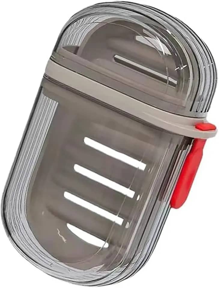 Saboneteira de viagem, saboneteira de viagem, saboneteira portátil com design à prova de vazamento de drenagem, para banheiro, albergue, caminhada, acampamento, manter o sabão seco, preto transparente