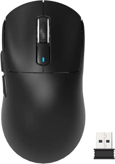 ATTACK SHARK X3 Mouse Gamer Sem Fio Ultraligeiro com Conexão Tri-Modo (2.4G/USB-C/Bluetooth), 26K DPI, Sensor Óptico PAW3395, Kailh GM8.0 Switch, 5 Botões Programáveis para PC/Win/Mac-Preto