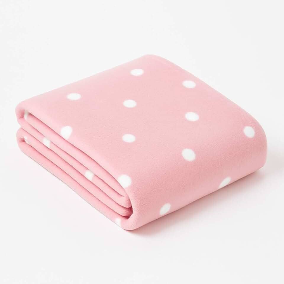Manta Cobertor Em Microfibra Dyuri Mix 180x200cm Toque Aveludado Estampada Em Bolinhas Poa 1 Peça | ADMIRARE (ROSA)