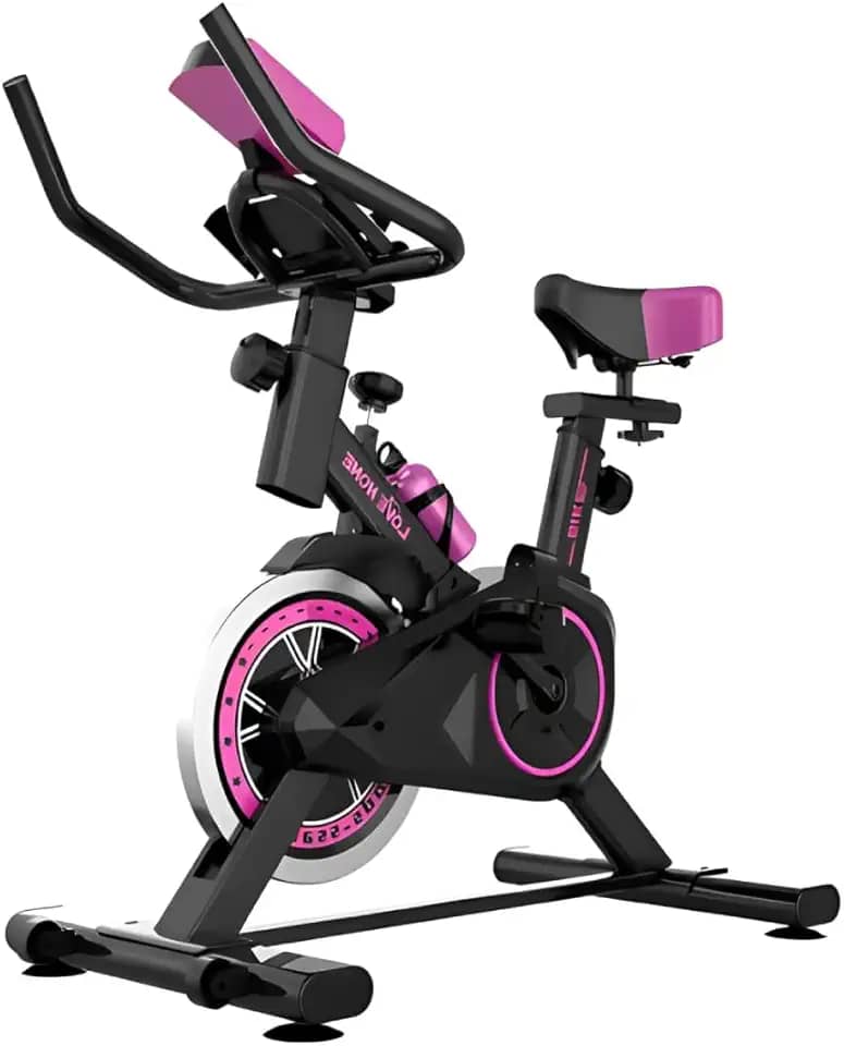 Bicicleta Ergométrica Fitness Spinning Grande Semi Profissional até 120kg com Apoio para Celular Banco Ajustável Guidão Ajustável Academia Exercício Lifestyle Atletismo Ciclismo Preto/Vermelho/Rosa - Lojas Tahara