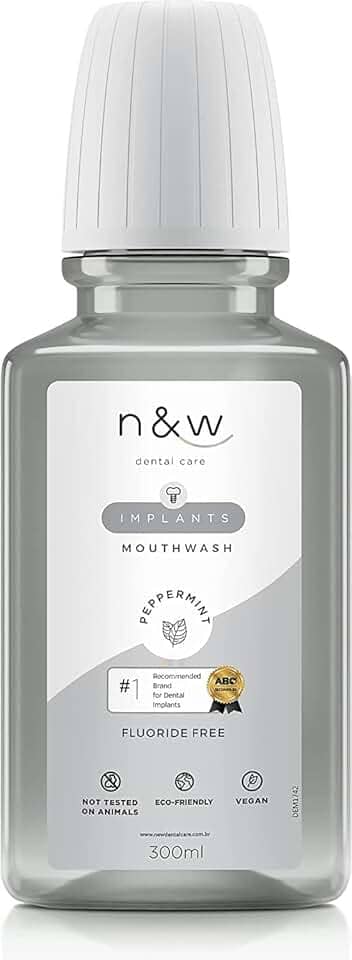 Enxaguante Bucal sem Flúor - limpa e prolonga a qualidade dos implantes - 300ml N&W Dental Care.