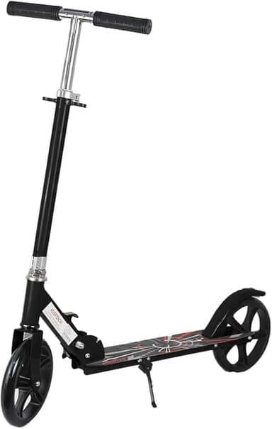 Patinete Juvenil/adulto Até 100kg Regulável Roda Grande 20cm - Preto