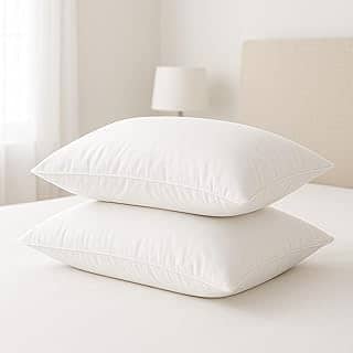 Kit 2 Travesseiros Pena de Ganso Fibras Importada Branco Macio Antialergico Pluma De Ganso Lavavel