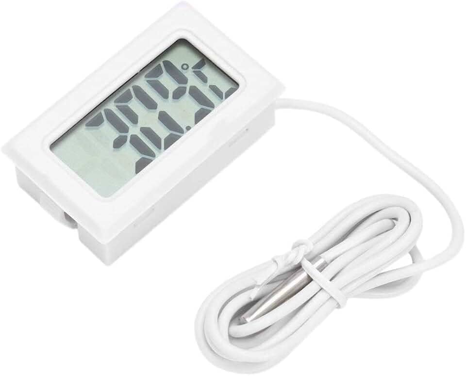 Jullynice Mini termômetro portátil conveniente para geladeira, geladeira, termômetro digital, temperatura do medidor de umidade - 50 ~ 110 °C, recipiente para garrafa de vinho branco