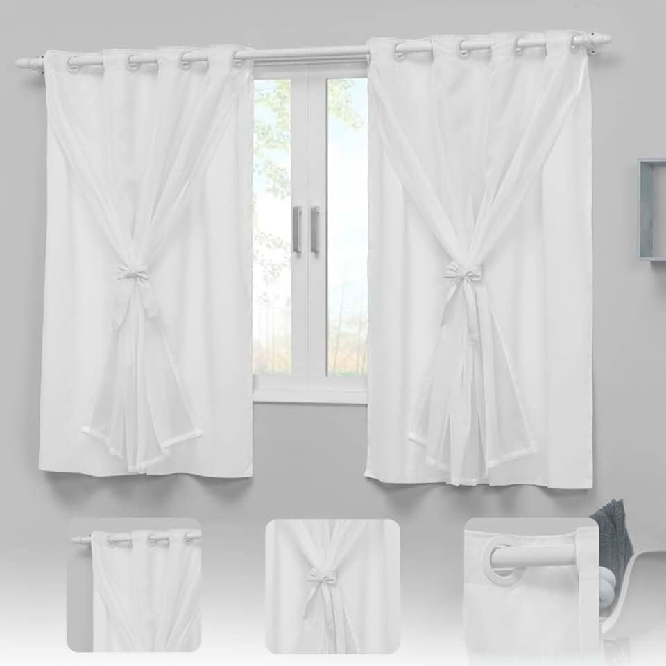 Cortina Infantil Para Quarto Bebê 2,20x1,30 Menina Menino Teen Indicado para Varão até 1,80m (Branco)
