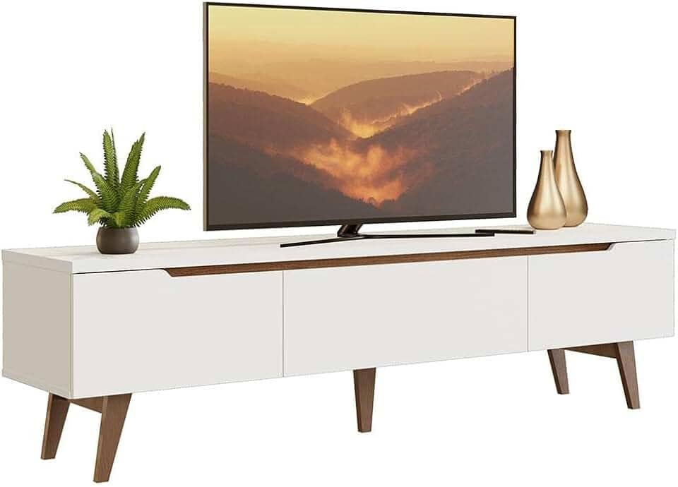 Rack para Tv até 75 Polegadas Madesa Brest 2 Portas 1 Gaveta Branco