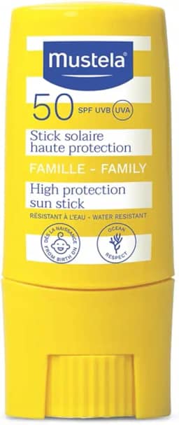 Mustela Protetor Solar Stick FPS 50 9ml - Filtro solar facial bastão - Alta proteção contra raios UVA e UVB para Bebês, Crianças e Adultos - Fórmula hipoalergênica com Abacate Orgânico - Mustela Bebê