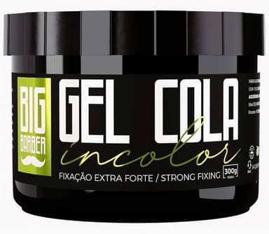 Gel Cola Big Barber 300g - Fixação Extra Forte, Incolor, Modelador de Cabelo Profissional, Longa Duração